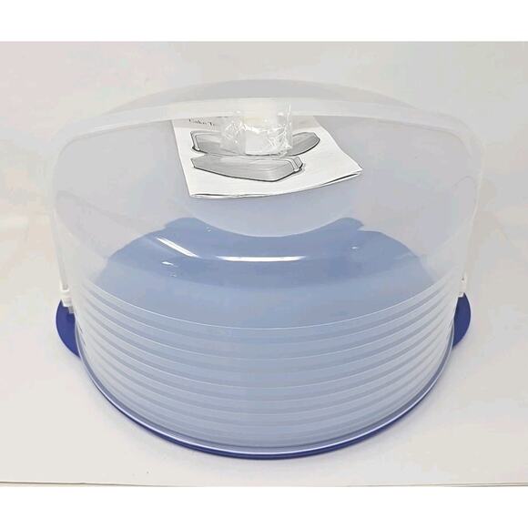 Tupperware Round Cake Taker w/Handle -At Home or On-the-GO - Sapphire U149 - Picture 1 of 13